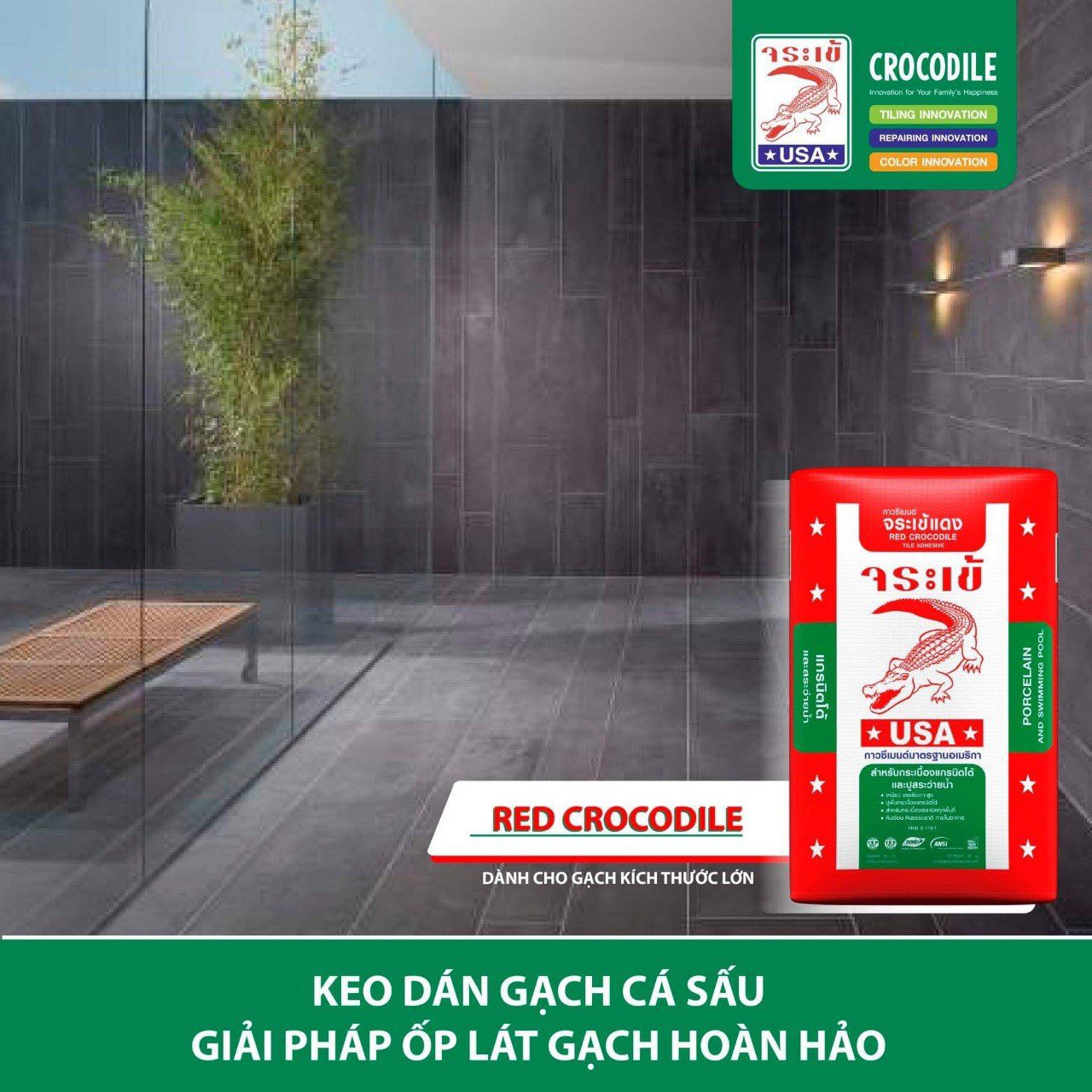 Giá keo dán gạch cá sấu đỏ – keo dán gạch Cá Sấu Red Crocodile