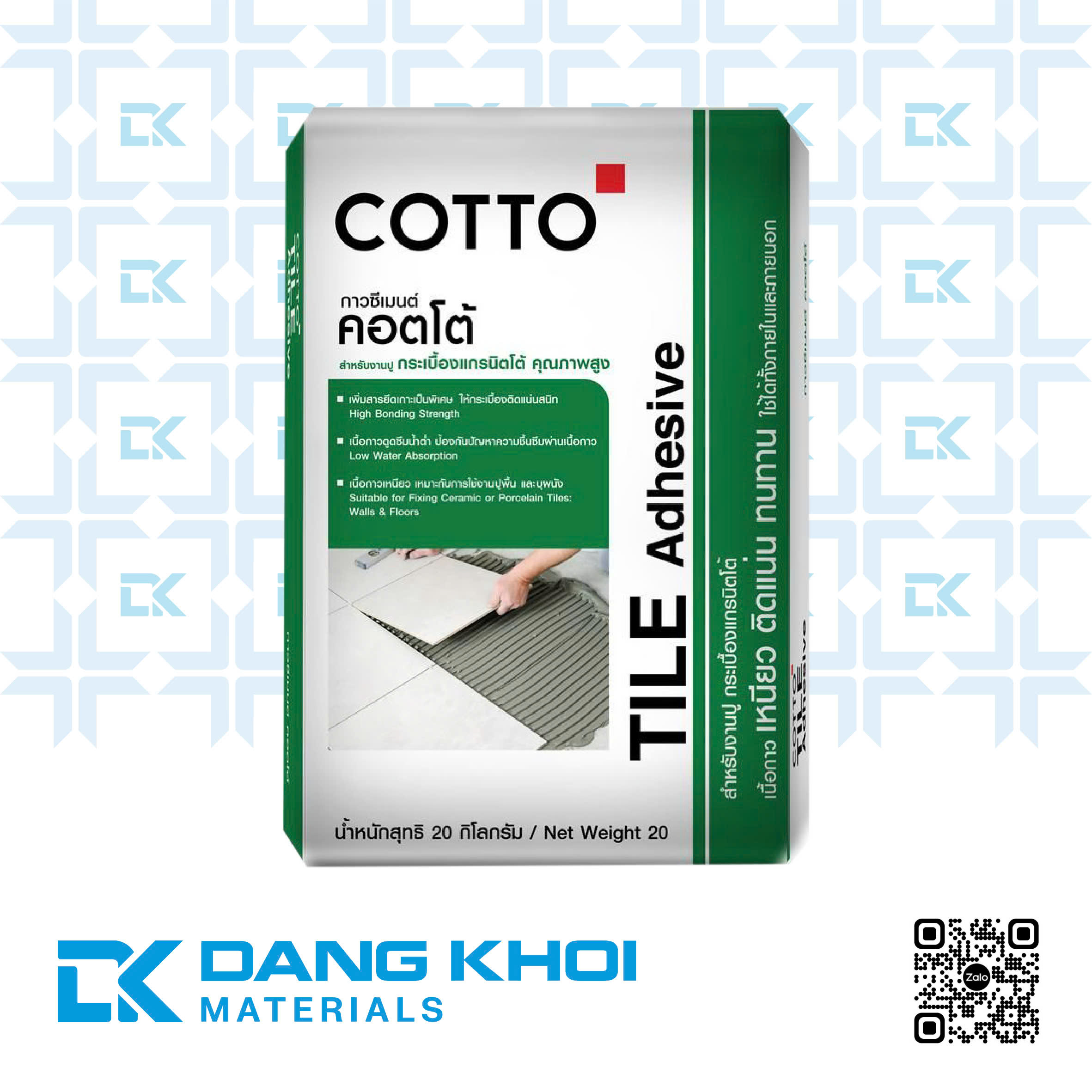 Keo dán gạch Cotto Xanh lá cây