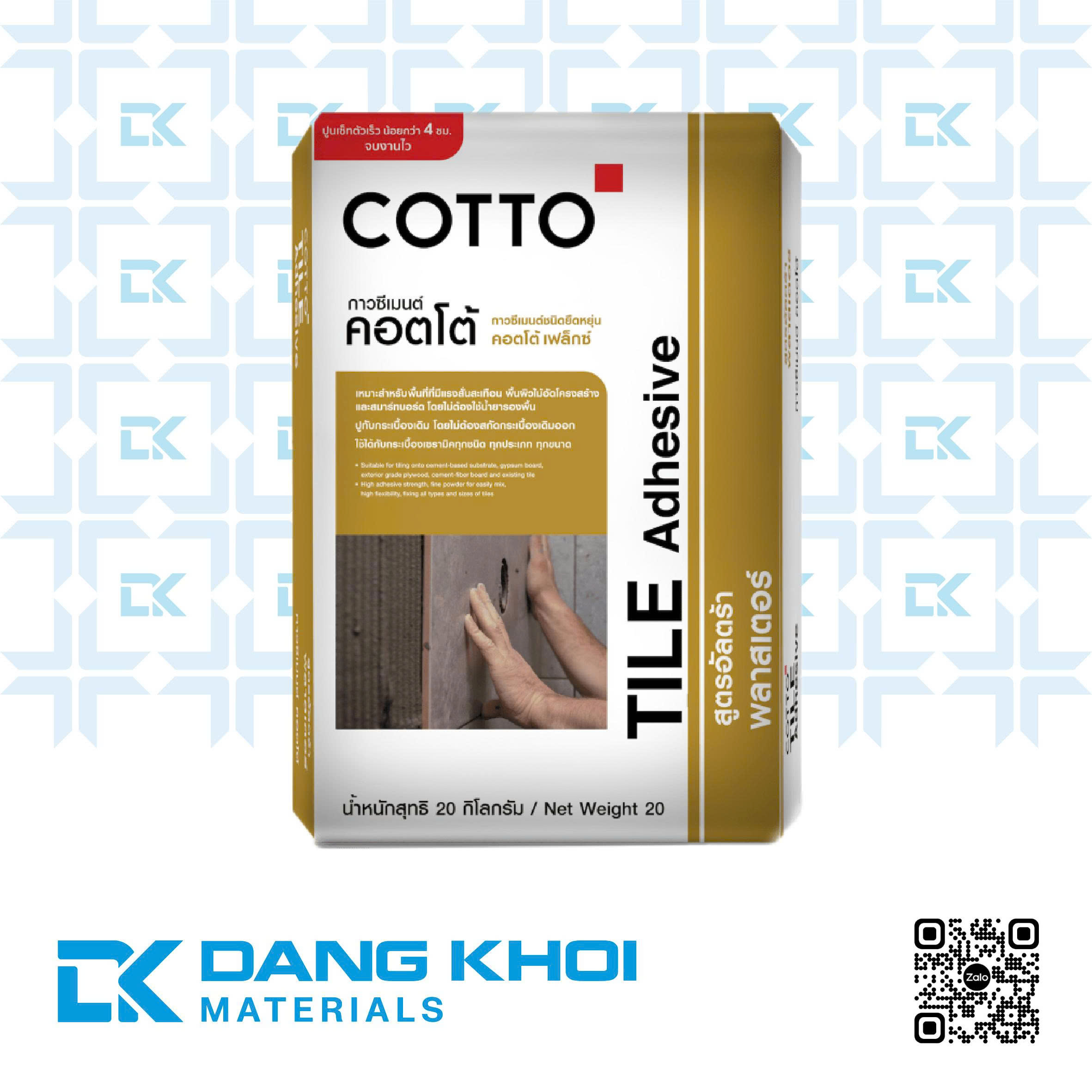 Keo dán gạch siêu đàn hồi Cotto Flex