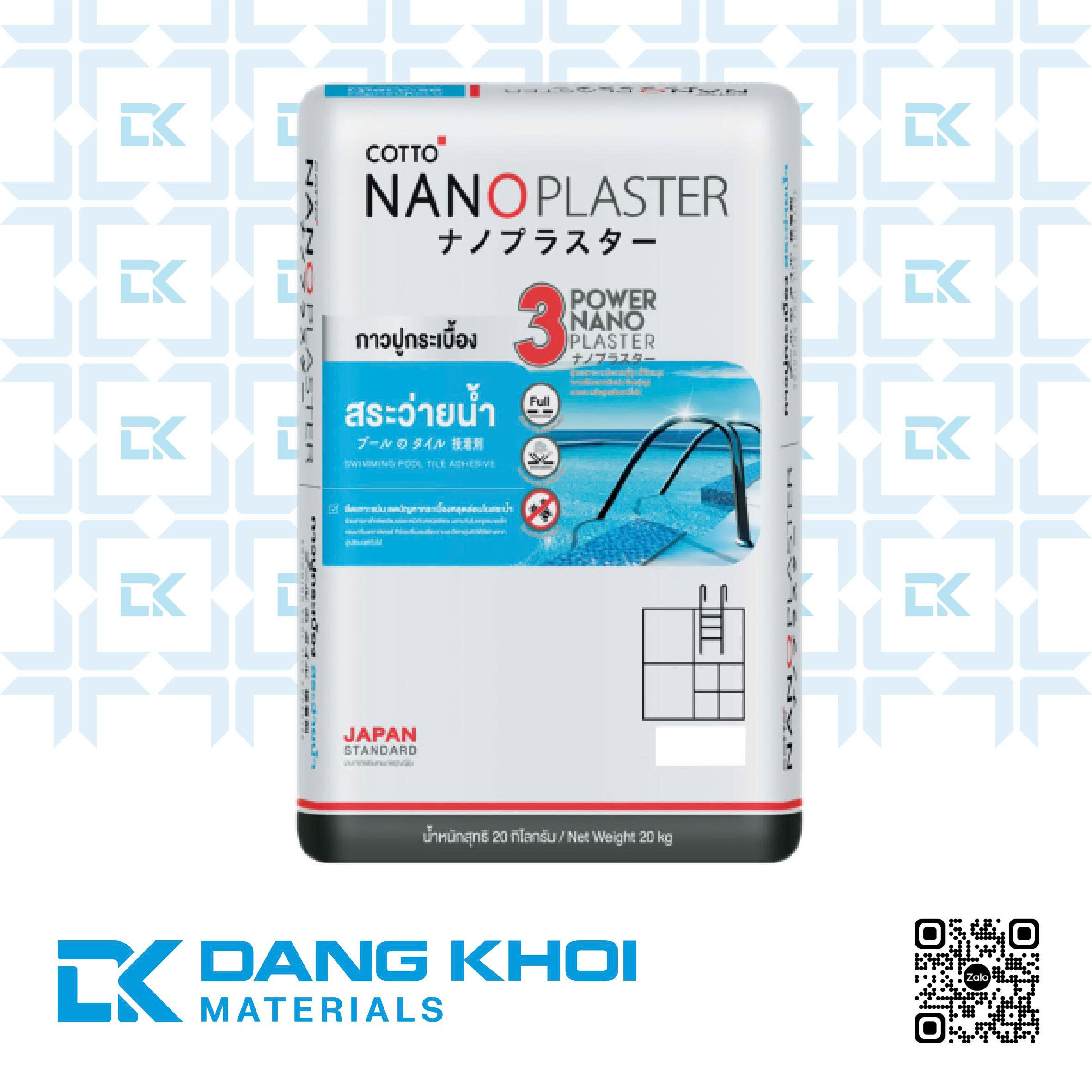 Keo dán gạch hồ bơi Cotto Nano Plaster