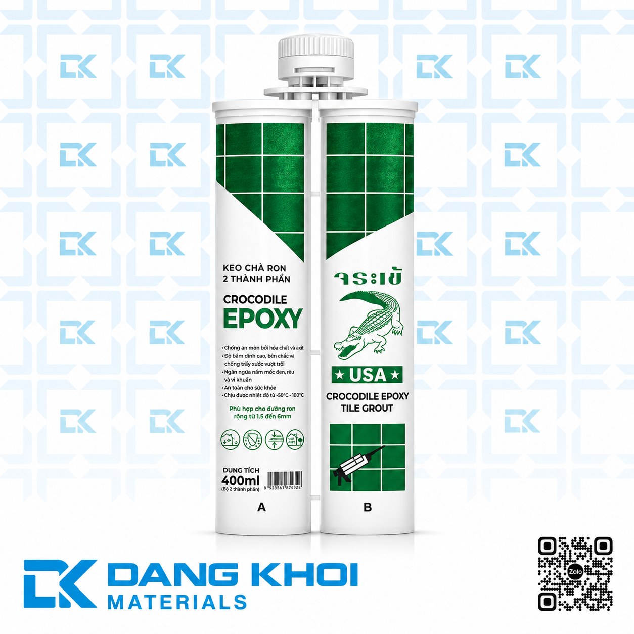 Keo chà ron Epoxy 2 thành phần cá sấu